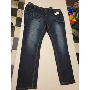Rocawear Jeans Womens Size 24 Dark Wash Denim Embellished Pockets Plus Size